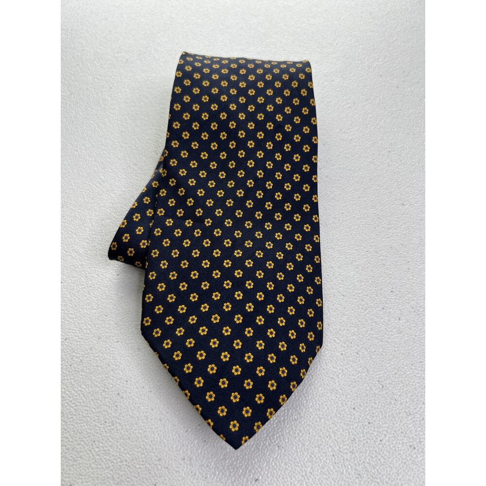 Angelo Bosani Blue, Yellow Floral Pattern 100% Silk Made in Italy Tie NWOT
